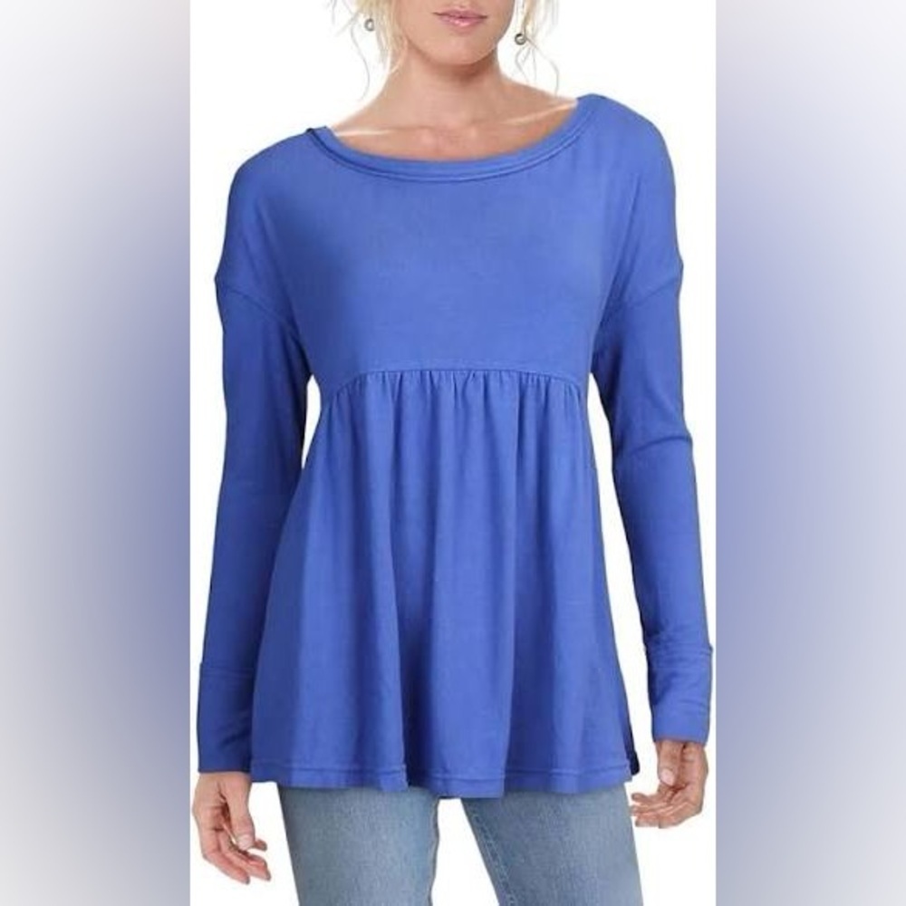Free People “Forever Your Girl” Oversize Babydoll Long Sleeve Top Size Medium